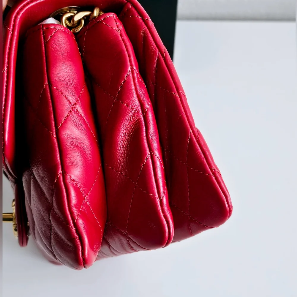 New With Tags Chanel Red Quilted Limited Edition Small Flap Bag - Microchipped
